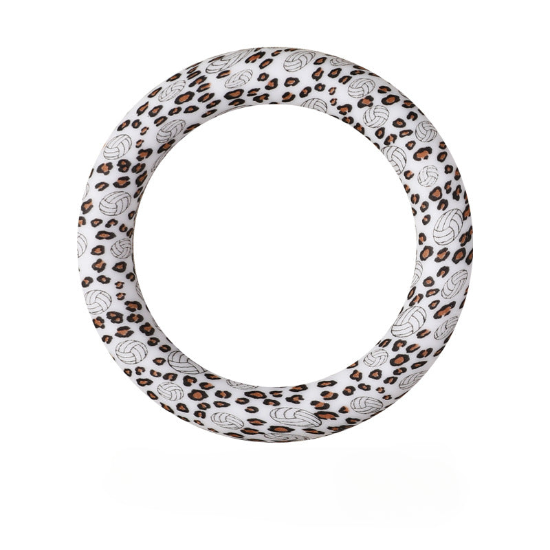 Wholesale 20pcs Silicone Bead Ring Keychain Beaded Jewelry Children DIY Handmade Silicone Bracelet